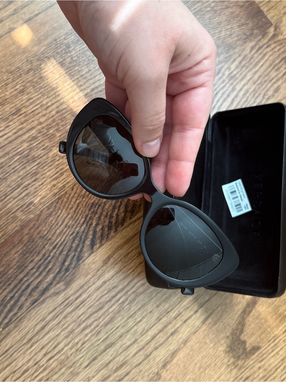 Versace Black Eyewear Case with Embossed Logo